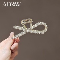 Super fairy Pearl hairclip back of the head fashion forest clip headgear Net Red large hair grab clip shark clip hairpin