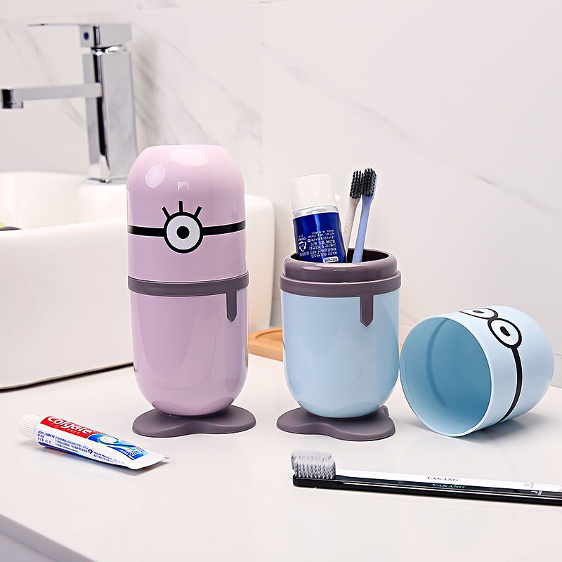  Children Travel Wash Cup Tooth Cup Toothbrush Containing Box Cartoon Cute Mouthwash Cup Toothbrushing Cup Toothbrush Box Portable
