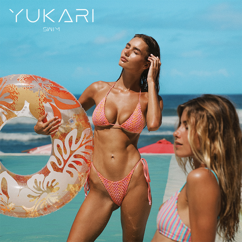 Yukari Swim Swimsuit for Women 2025 New Color-Blocking Sexy Bikini Split Three-Point Tie Bikini