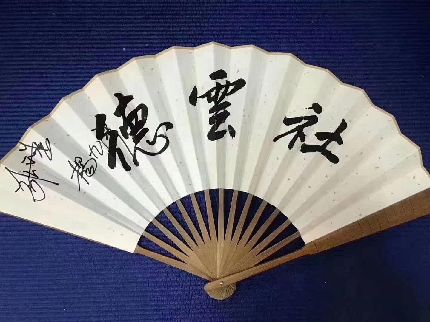 Zhang Yunlei Yang Jiulang's pro-pen signature folding fan star surrounding pro-sign cheap fidelity