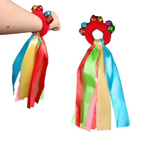 Эластичный детский браслет для детского сада, погремушка, в цветочек