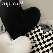  Cup Cup (spot) Korean niche By Grey official authorized black hand-carried shoulder peach heart bag