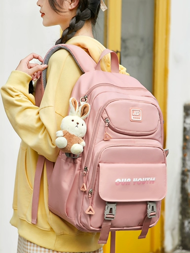 Школьный рюкзак, универсальная вместительная и большая сумка через плечо для путешествий, для средней школы, в корейском стиле, простой и элегантный дизайн