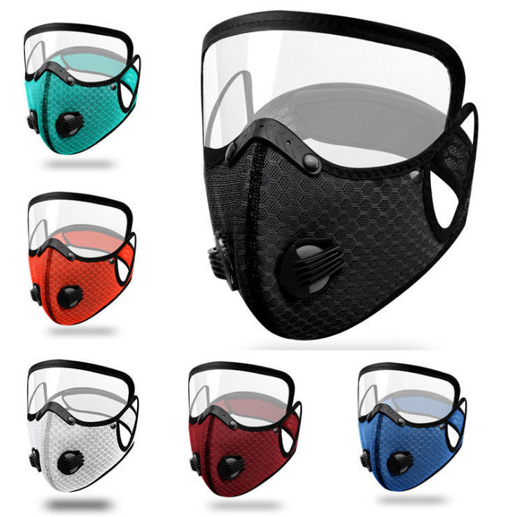 Net red outdoor running windproof anti-dust mask activated charcoal filter core bike wind-proof splash-proof removable goggles