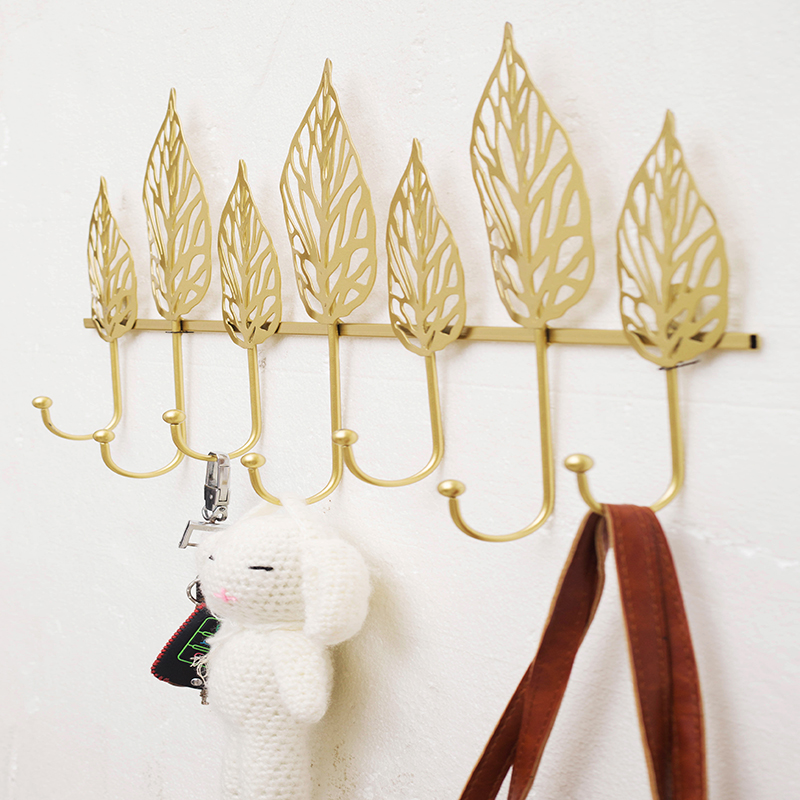 Nordic Creative Key Hooks Iron Art Hanging Clothes Hook Shelve Doorway Decoration Free From Punch Xuanguan Wall Cloak Hook