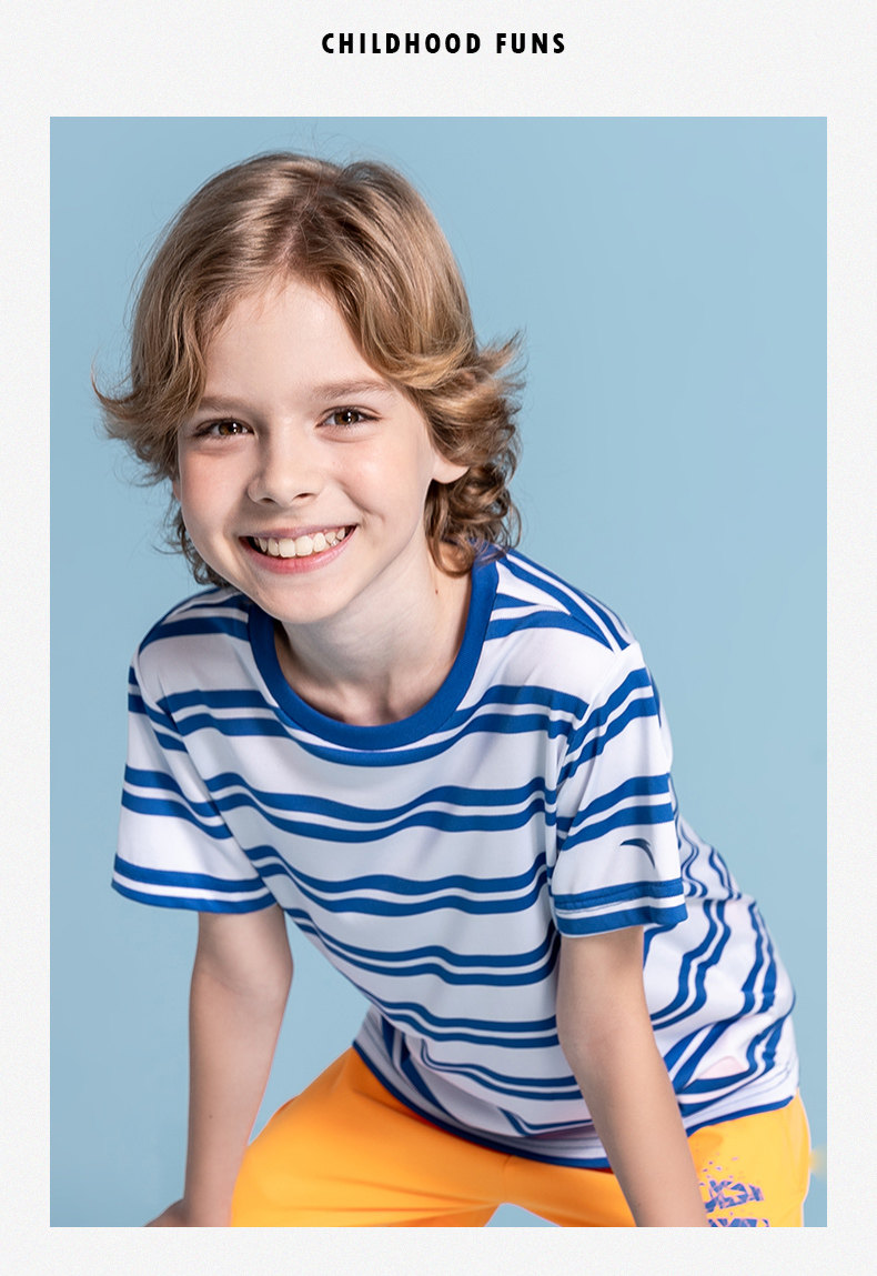 安踏 中大童儿童潮款短袖T恤*2件装 双重优惠折后￥84包邮 130~170码4款组合可选