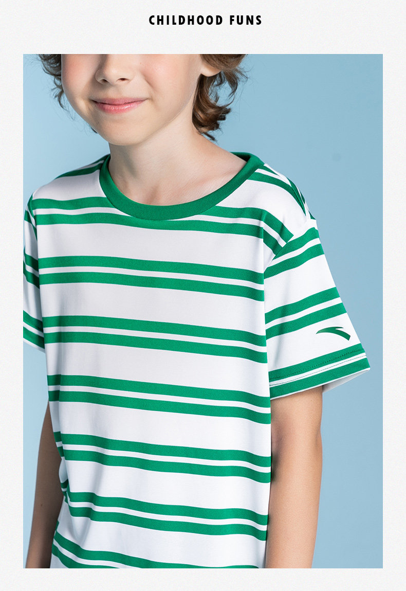 安踏 中大童儿童潮款短袖T恤*2件装 双重优惠折后￥84包邮 130~170码4款组合可选