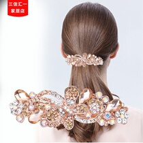 Large Korean version of rhinestone alloy butterfly hairpin headdress new large spring ponytail hairpin 2021 new