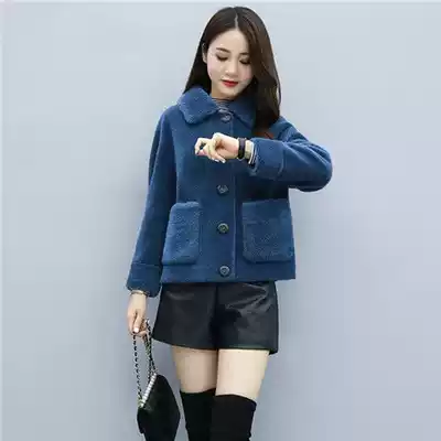 Sheep-cut female short pellet velvet composite fur integrated lamb wool thick coat broken code