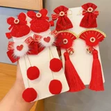 Детский аксессуар для волос, заколка для волос с кисточками, детские праздничнные шпильки для волос с бантиком, год кролика, китайский стиль