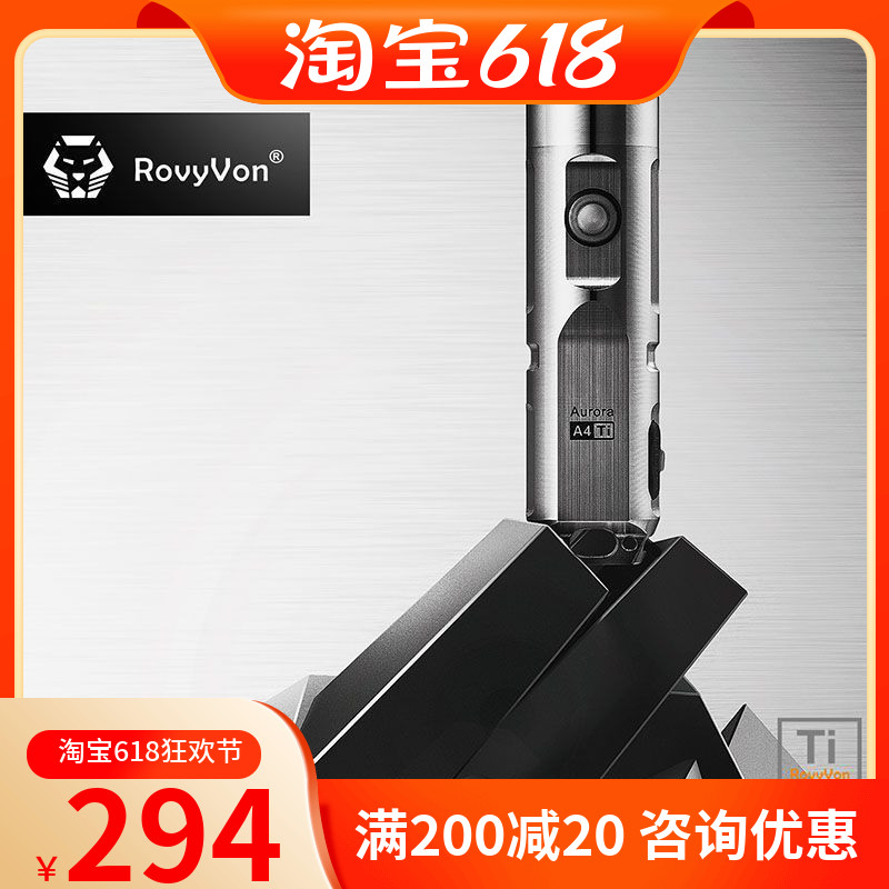 ROVYVON SHARP A4x titanium alloy Mini glare small EDC flashlight can charge small miniature portable