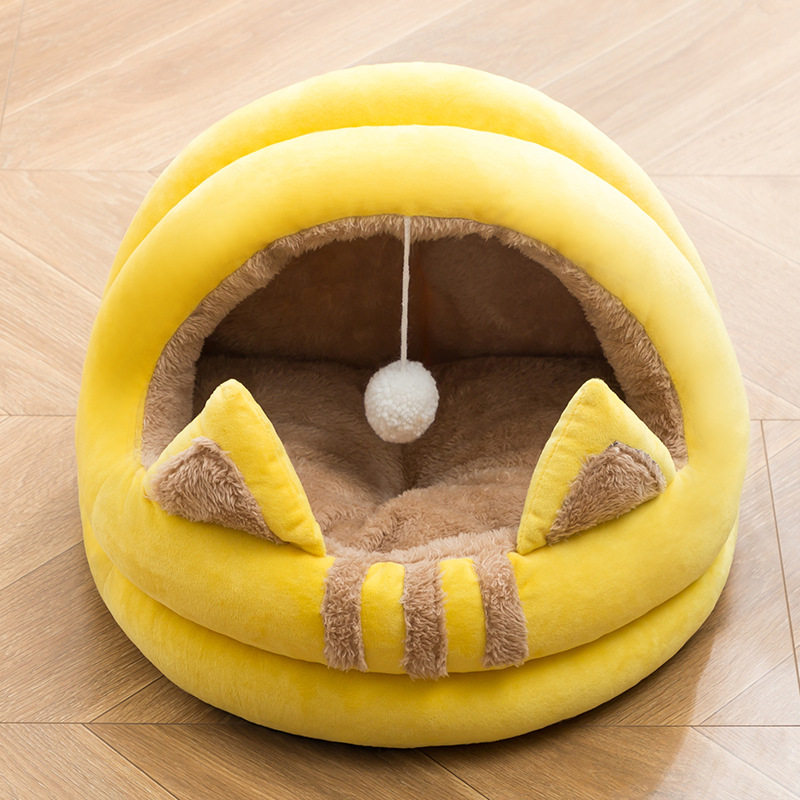 Pet cat litter winter warm semi-enclosed thickening cat four seasons universal deep sleep kennel mat