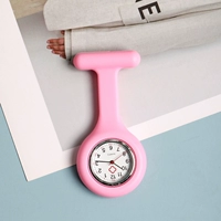 Розовая силиконовая булавка, карманные часы