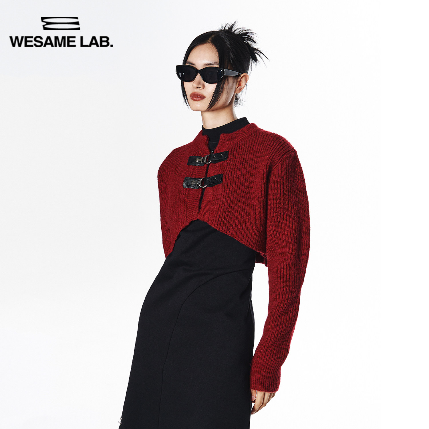 WESAME LAB Birth Year Leather Button Cardigan