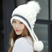 Hat womens winter wool hat plus velvet to keep warm 2021 new Korean student wild ear protection cycling knitting new product