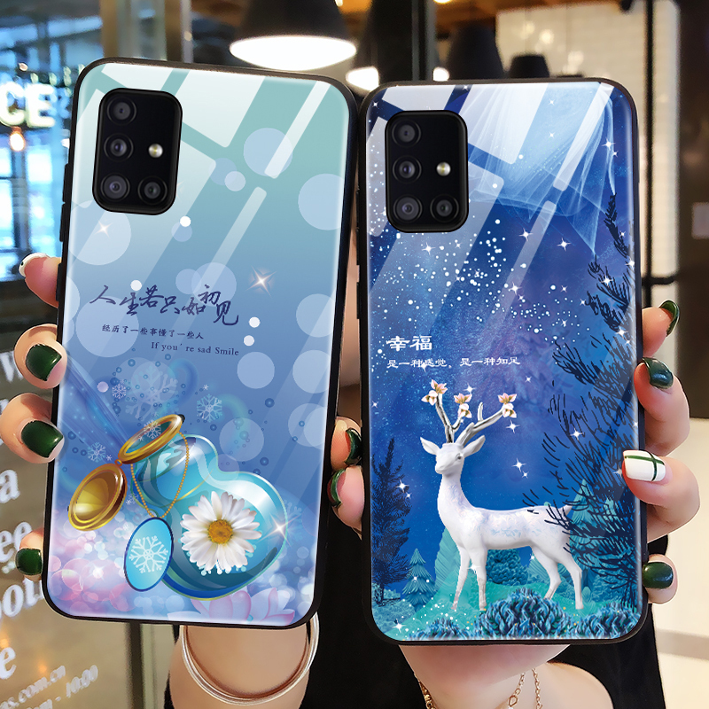 Suitable for Samsung A71 Phone Case, Glass Cover, Galaxy A51 Protection, A71 Silicone Case, 5g Version, Full Protection, Anti-Drop, Happy Deer Sm-A7160 Trendy Male A5160 Soft Case, Female 4g Creative Suitable for Samsung A71 Phone Case, Glass Cover, Galaxy A51 Protection, A71 Silicone Case, 5g Version, Full Protection, Anti-Drop, Happy Deer Sm-A7160 Trendy Male A5160 Soft Case, Female 4g Creative