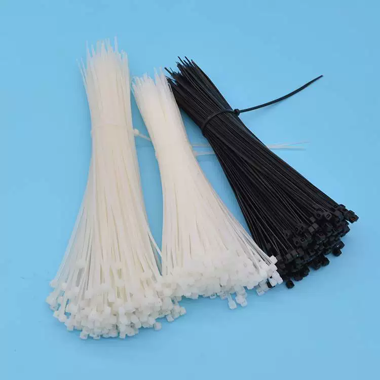 Sửa chữa ô tô điện 3/4 * 200/250 dây cáp nhựa đen trắng dây buộc dây nylon tự khóa dây buộc dây buộc dây nịt - Quản lý dây / dây