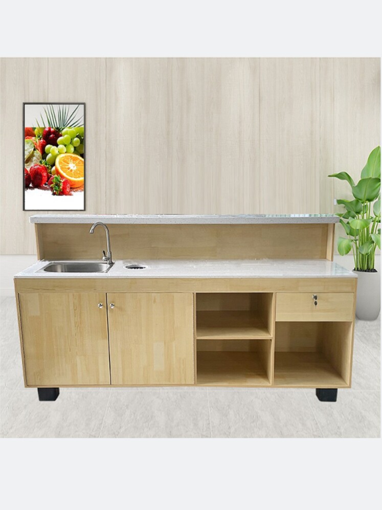 Fruit Cut Bench Water Fruit Shop Collection Silver Desk Wash Terrace Integrated Commercial Fruit Cutting table with pool Goochedae-Taobao