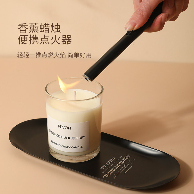 FELWAY Modern Simple Frosted Black Candle Lighter USB Charging Rod Electronic Lighter