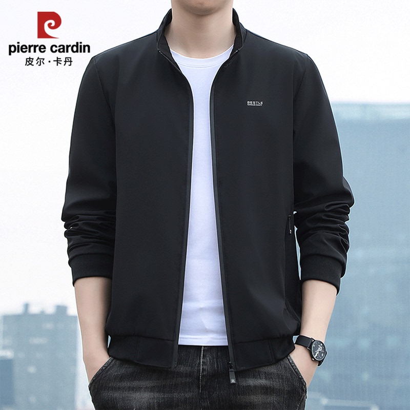 Pierre Cardin Jacket Men's Spring, Autumn and Winter 2026 New Loose Stand-Up Collar Top Trendy Business Casual Jacket