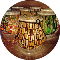 Mosaic candlestick diy material package handmade parent-child educational toys homemade gifts can be lifted crystal glass