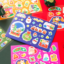 6 models for Christmas old people spend a holiday wishing cartoon elk deer snowman hands tent diary DIY decorative growth manual stickup