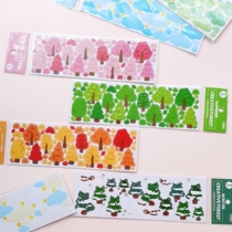 Practical Spring Summer Autumn Winter Seasons Stickers Diy Hand Tent Trees Leaf Yunduo Paste Paintings Growth Manual Decorative materials