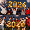 2026 Number Balloons Spring Festival New Year Decoration New Year's Eve Handheld Balloons Creative Photo Props Group Photo Photography