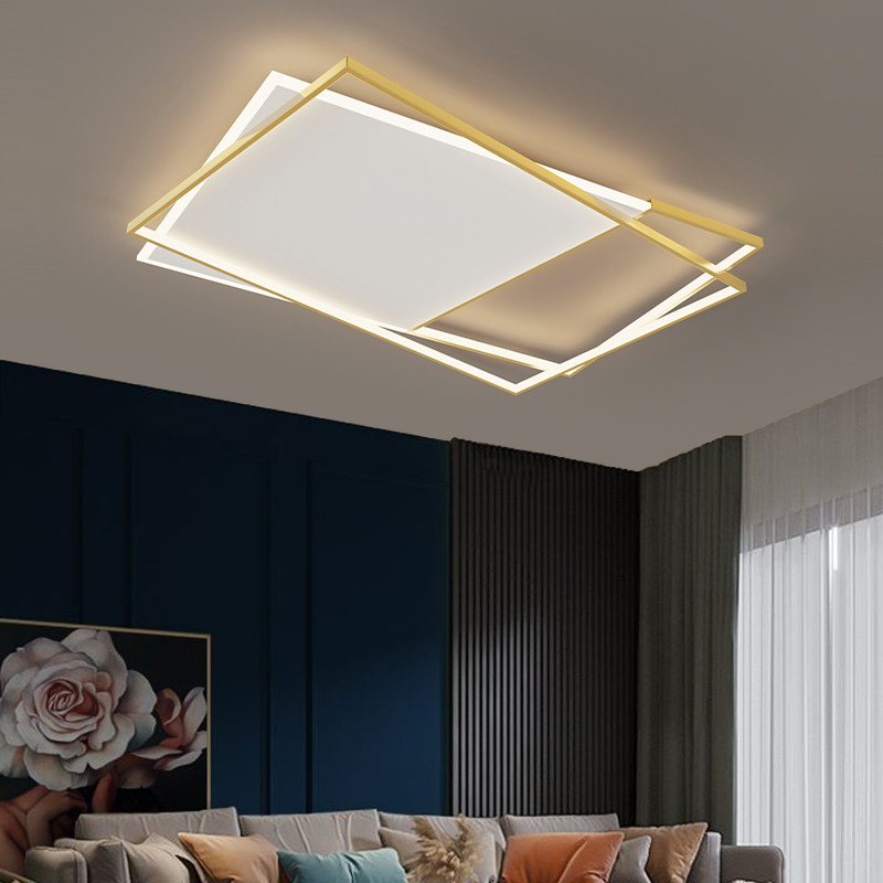 Living room ceiling lamp simple modern atmosphere 2021 new home rectangular Nordic bedroom net red lamps for the whole house