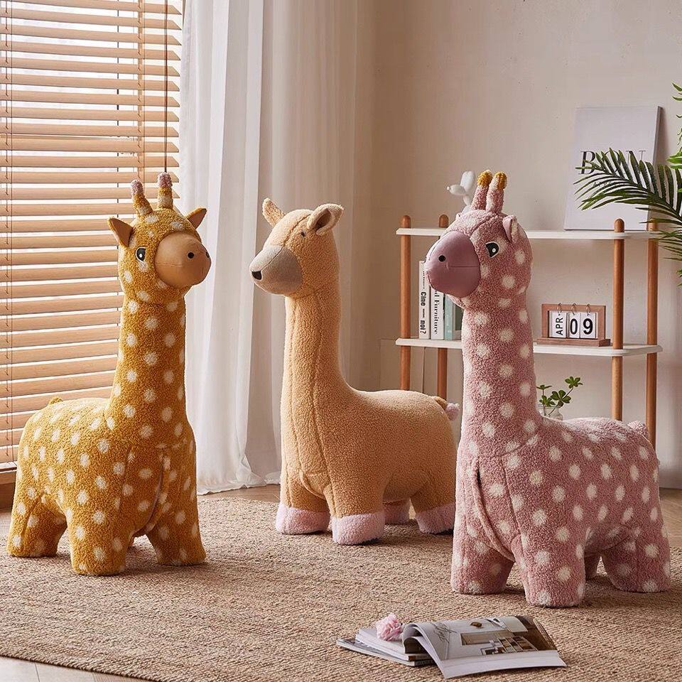 Giraffe bench animal living room Net red changing shoelstool sofa children stool large wear shoelstool art alpaca