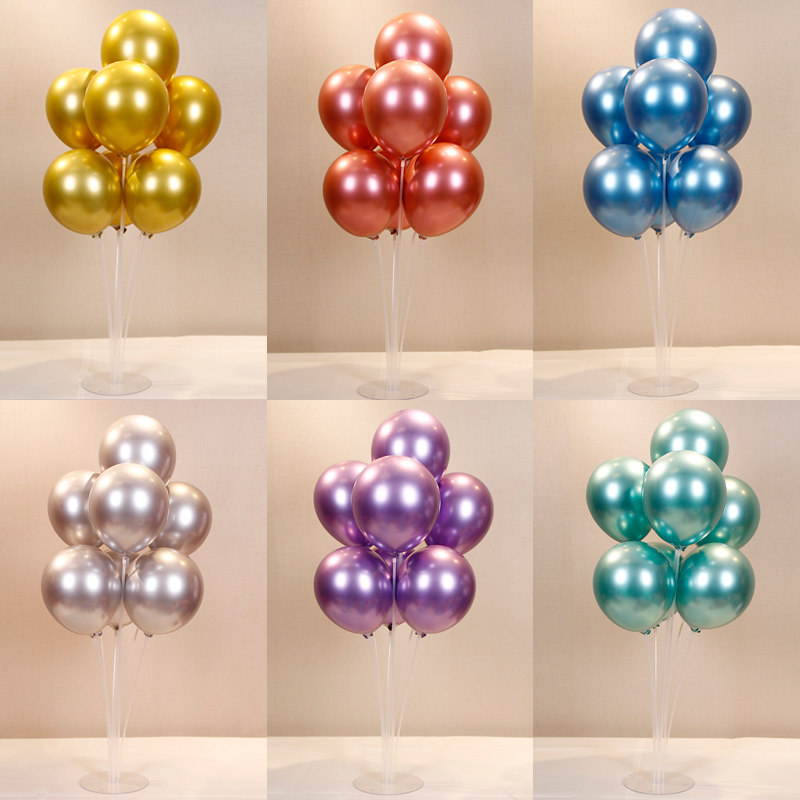 Metal balloon bracket multi-pole table floating creative children's birthday year-old confession balloon decoration Birthday party decoration
