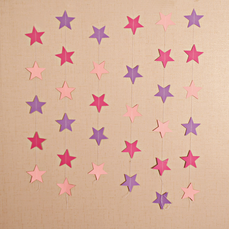Star flag Birthday scene supplies Party decoration paper Pull flag banner ins net red hanging background wall Wedding room creation