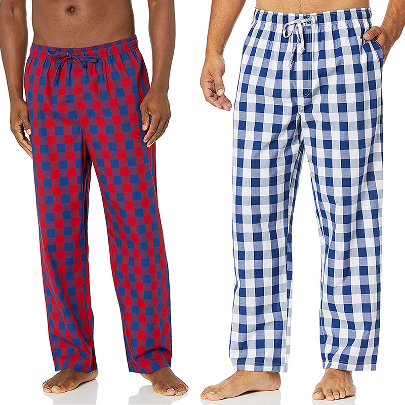 Sailboat Logo Pure Cotton Spring/Summer Thin Home Pants Plus Size European Size American Style Plaid Sleep Pants Sailboat Logo Pure Cotton Spring/Summer Thin Home Pants Plus Size European Size American Style Plaid Sleep Pants