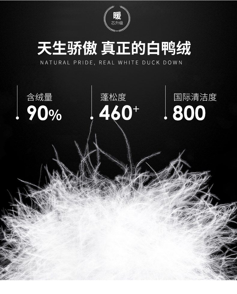 鸭鸭 男士中长款亮面羽绒服 90%含绒量 图2