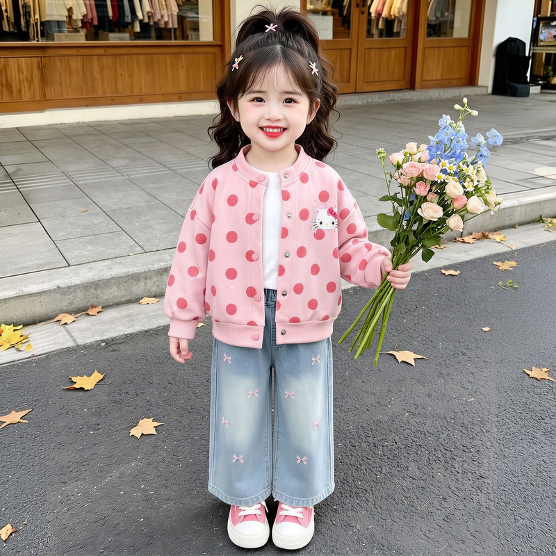 Girls' Jacket Spring and Autumn 2026 New Stylish Casual Baseball Jacket for Baby Girls Fashionable Children's Autumn Cardigan Top