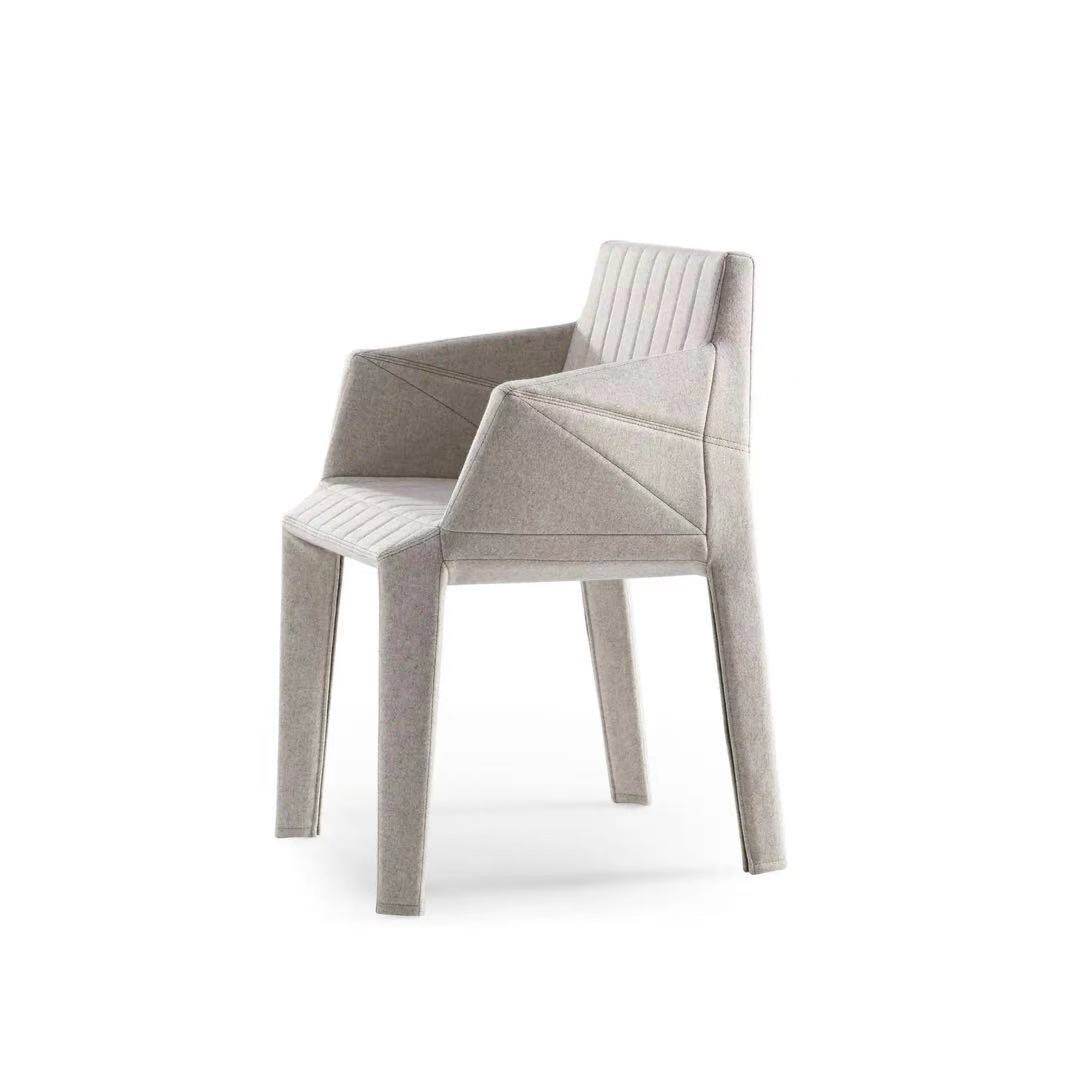 Light luxury simple home dining chair hotel sample house display center negotiation leisure chair model room designer chair high-end striped chair