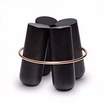  Nordic creative solid wood personality household stool Sales office negotiation coffee table stool model room exhibition hall Modern golden ring stool