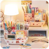 Station Desktop decoration cute girl childrens office book desktop creative multifunctional paper towel pen holder containing box