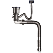 Kitchen sink drain pipe accessories complete set of sink single sink drainer deodorant drain pipe set universal