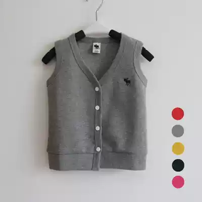 Foreign trade children single-layer vest clip spring and autumn thin men and women baby cotton waistcoat solid color vest