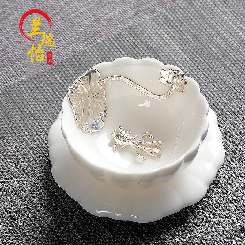 LAREEY Deche white ceramic cup Kung fu tea cup high-end ceramic cup cup single cup personal tea marquee