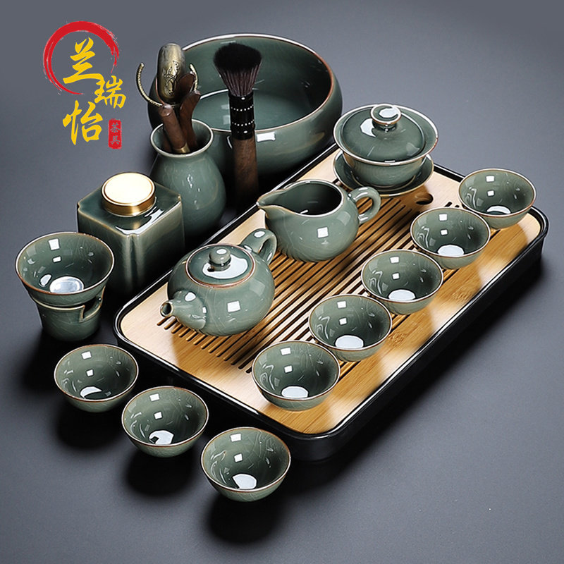LAREEY Kung fu tea set high-end luxury ceramic teapot tea cup tea plate tea accessories