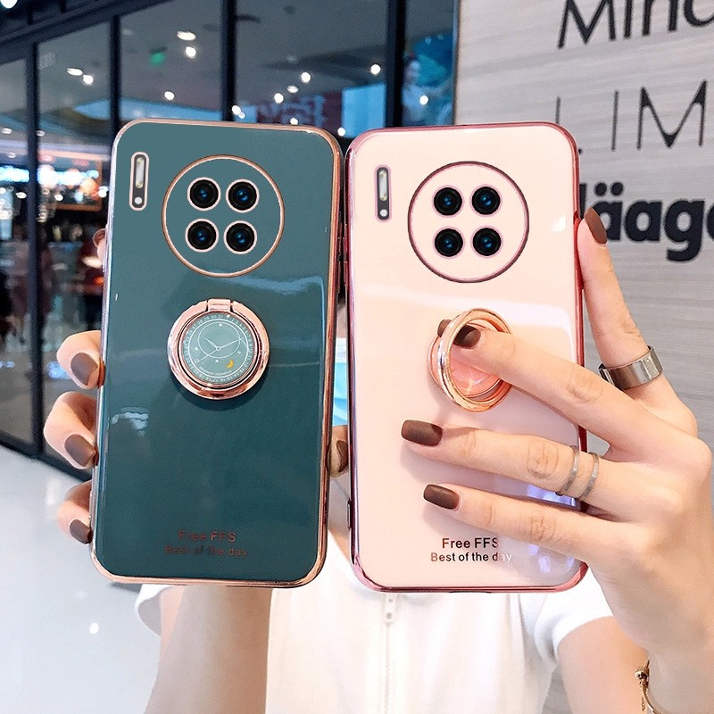 Suitable for Huawei mate40 mobile phone protective shell net red clock ring bracket 40pro all-inclusive camera lens protection por electroplating soft shell sleeve tide brand luxury high-end women's mate40pr