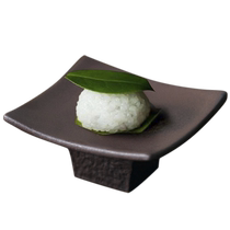 Undecorated Japanese exquisite tea snack plate square retro tall fruit plate side dish sashimi plate small
