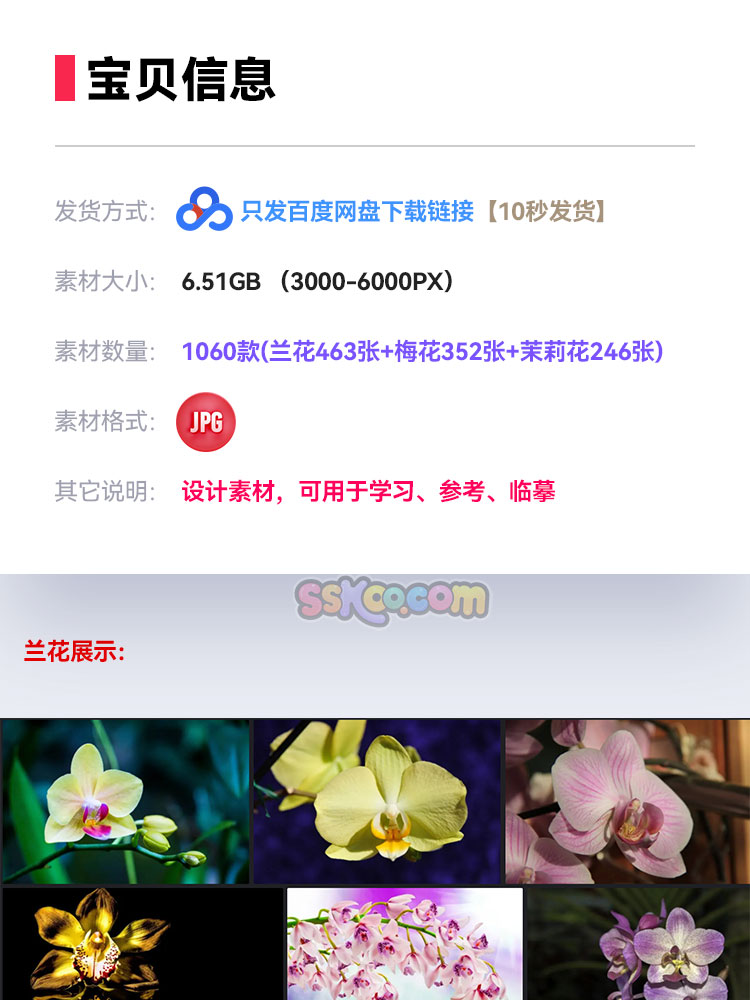 高清兰花梅花茉莉花唯美花卉花朵摄影照片4K壁纸背景图片设计素材插图1