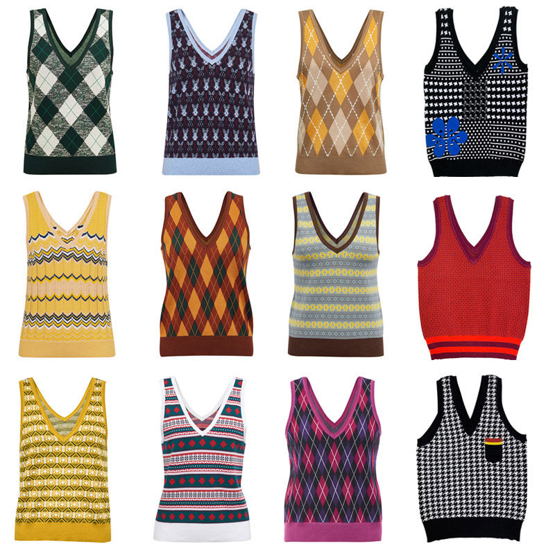 Pingedi's new 2022 spring and autumn new counters official V-neck vest knitted vest sweater outerwear women's clothing