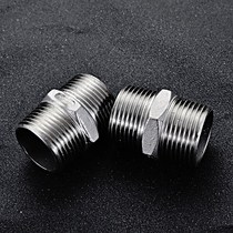 316L stainless steel hexagonal outer wire double-ended wire directly connected to the water pipe thread 4 minutes 6 minutes 1 inch short joint 15