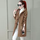 Куртка, длинное золотое элегантное шерстяное пальто, оверсайз, средней длины