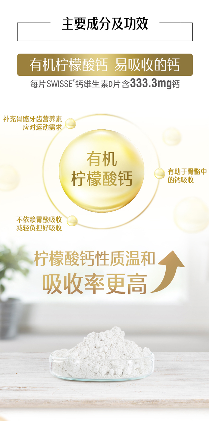 澳洲进口 Swisse 柠檬酸钙维生素D 90片 图2