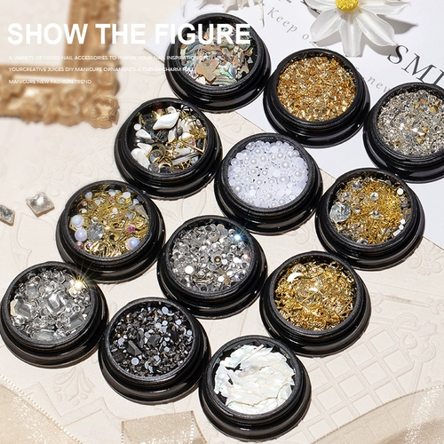 Смешанный бриллиантовый декор для маникюра из жемчуга, трехмерный аксессуар, 2023, популярно в интернете